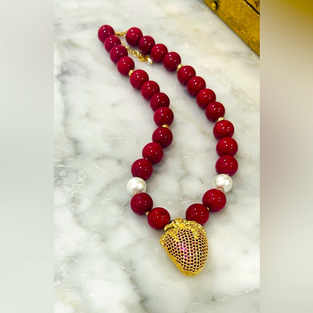 Strawberry 🍓 Jade Necklace